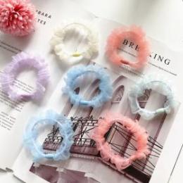 純色蕾絲發圈 韓版時尚發圈發繩 一元店貨源批發